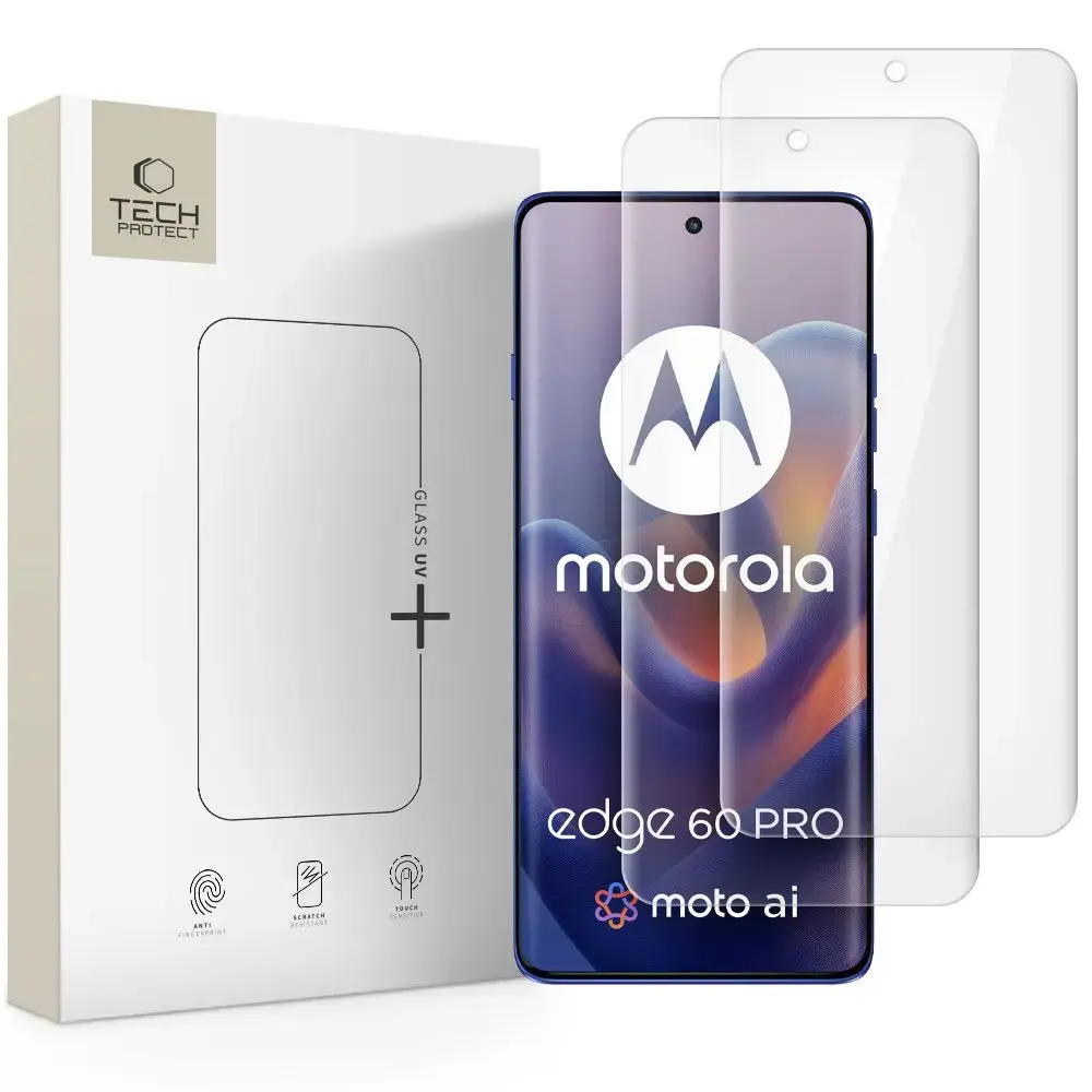SZKŁO HARTOWANE TECH-PROTECT GLASS UV+ 2-PACK MOTOROLA EDGE 60 PRO CLEAR