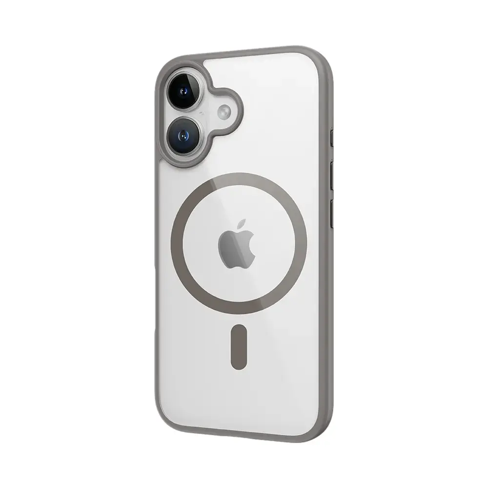 Rock Guard Series Magnetic Case for Iphone 16 transparent-grey