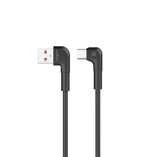 Maxlife MXUC-09 datu pārraides un uzlādes vads | USB-A uz USB-C | 15W | 2m | melns