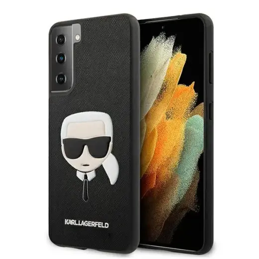 Karl Lagerfeld KLHCS21MSAKHBK S21+ G996 black hardcase Saffiano Ikonik Karl`s Head