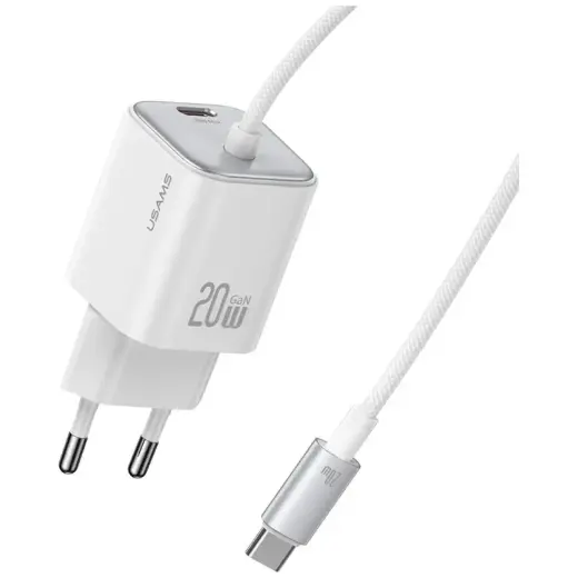 USAMS JC Series CC261 travel charger | 20W | GaN | USB-C | white