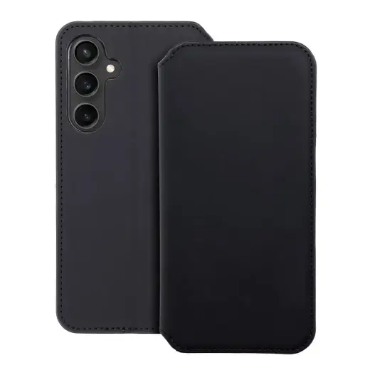 DUAL POCKET knyginio tipo telefono dėklas Samsung Galaxy S23 FE (S711) juodas