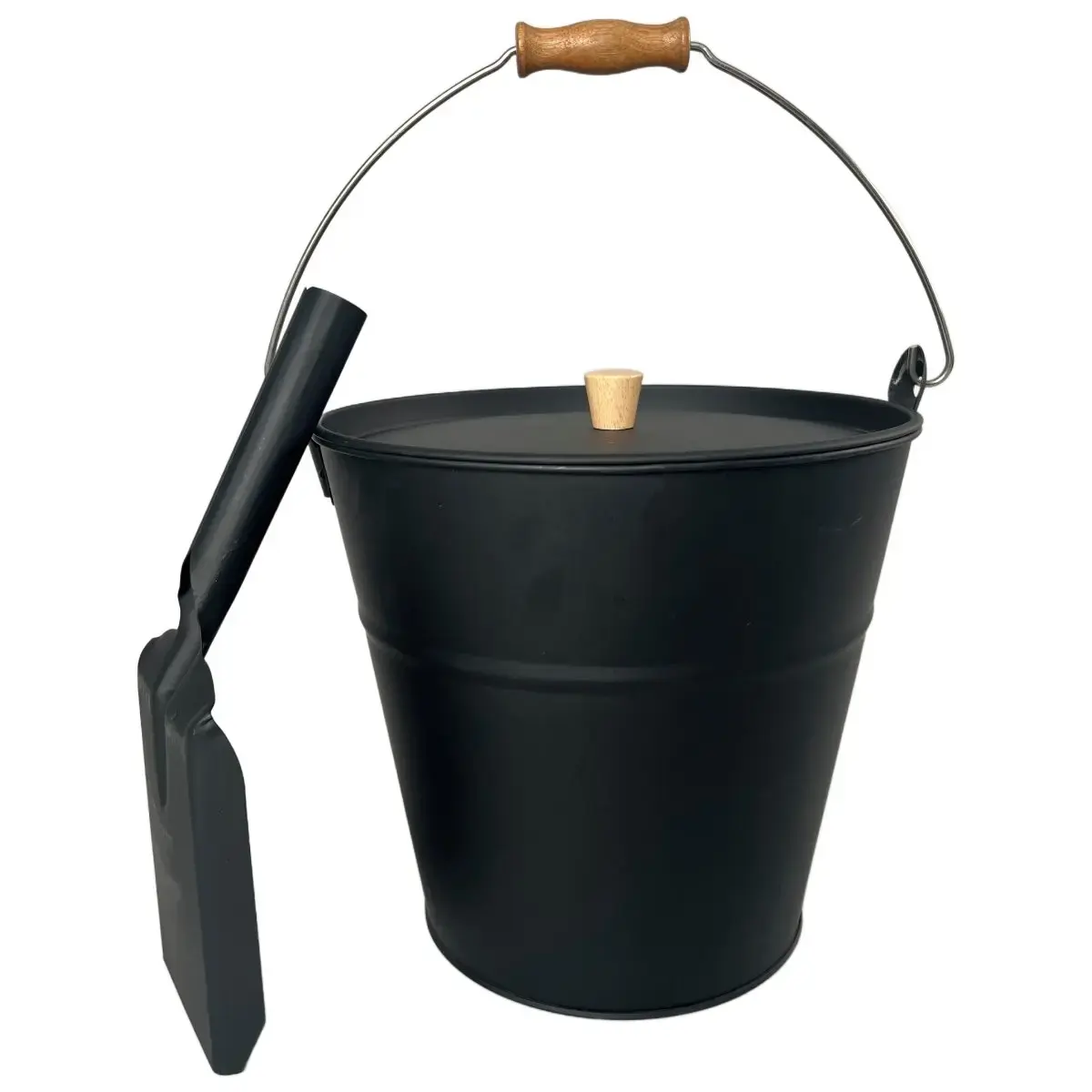 DOFLAME Ash bucket with shovel, black