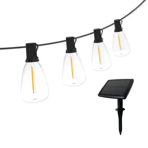 Decorative light string with solar battery, 8.25m, E12x12pcs, warm white