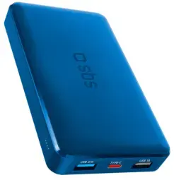 SBS ārējais akumulators (powerbank) | 10 000 mAh | 10W | USB-A, USB-C | zils