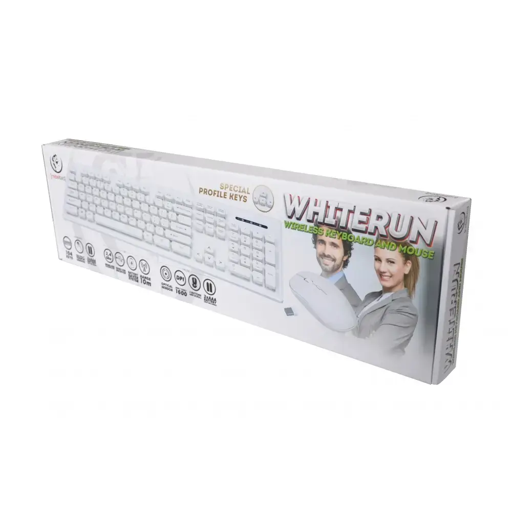 Rebeltec wireless set: keyboard + mouse white WHITERUN