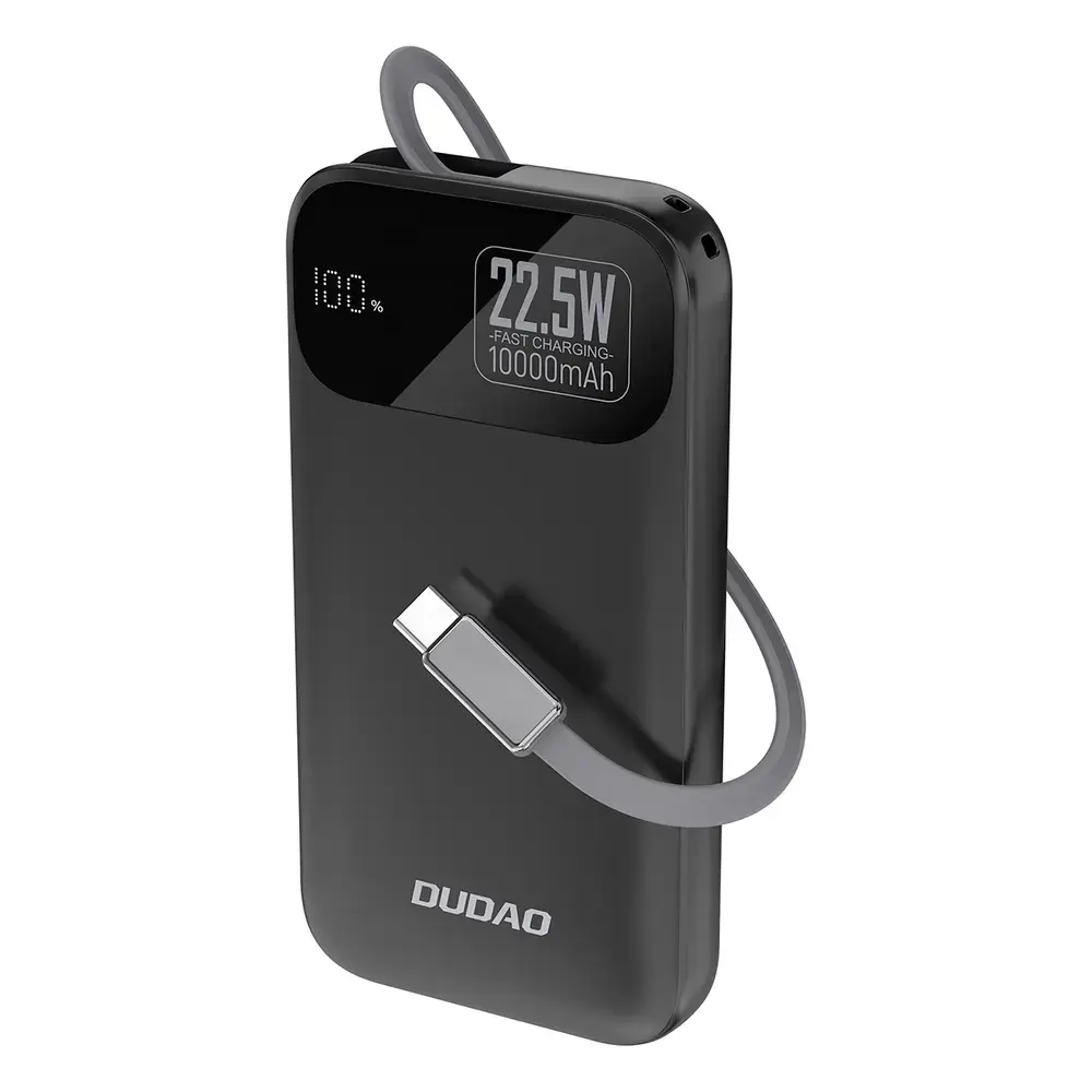 Dudao K31 ārējais akumulators (powerbank) | 10 000 mAh | 22.5W | PD | USB-C | melns