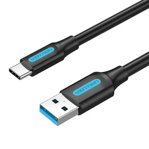 Vention COZBH datu pārraides un uzlādes vads | USB-A uz USB-C | 15W | 2m | melns