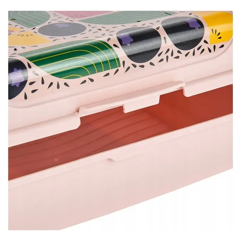 Pārtikas uzglabāšanas trauks deco-click-box midi 1L Carla “Fruits” 17x13x7cm rozā