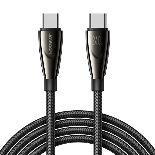 Joyroom Pioneer Series SA31-CC5 datu pārraides un uzlādes vads | USB-C uz USB-C | 240W | 1.2m | melns