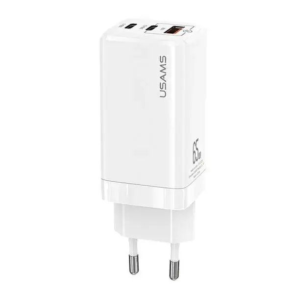 Зарядное устройство USAMS CC110TC02 | 65W | QC | USB-C, USB-A | белое