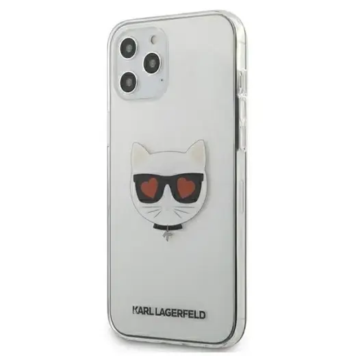 Karl Lagerfeld Grained PU K&CH Heads чехол для телефона для iPhone 12 Pro Max прозрачный