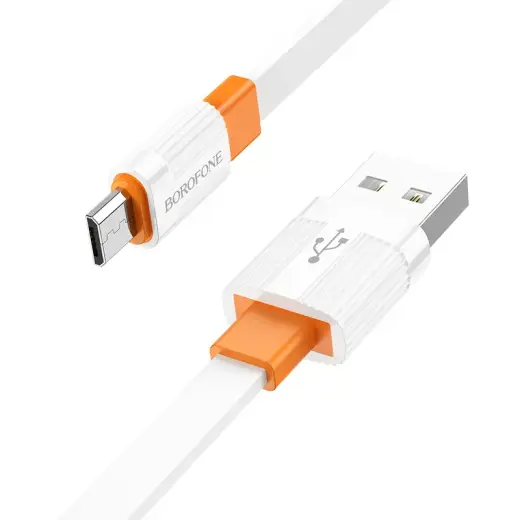 Borofone BX89 Union data transfer and charging cable | USB-A to Micro USB | 12W | 1m | white, orange