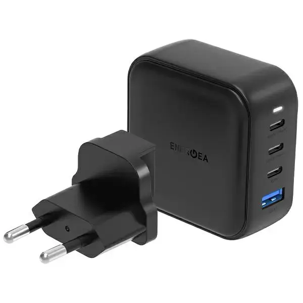 ENERGEA Travelite tīkla lādētājs | 100W | GaN, PD, PPS, QC3.0 | USB-A, USB-C | melns