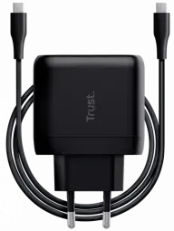 Lādētājs Trust Maxo 45W Black USB-C + 2m USB-C Cable