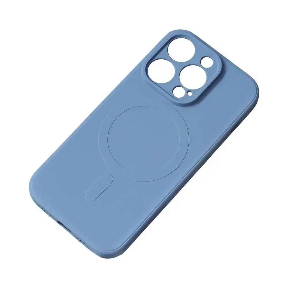 Silicone Case maciņš ar MagSafe atbalstu telefonam iPhone 15 Plus tumši zils