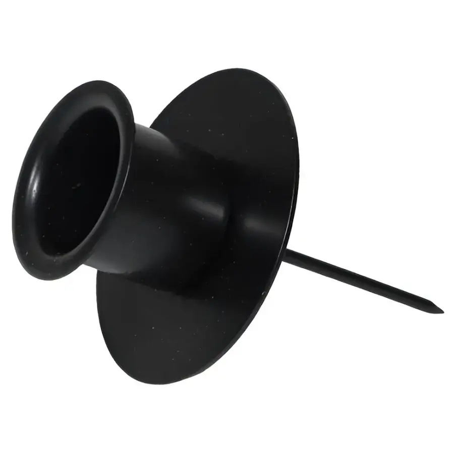 Candle holder table candle D2/D5x 7.4cm with pin, 4pcs black