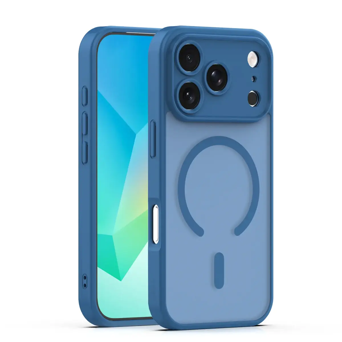 Mag Matt phone case with MagSafe support for iPhone 17 Pro blue