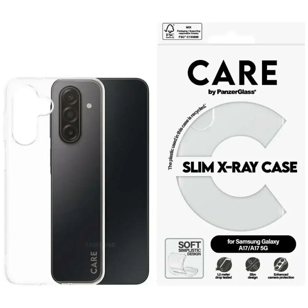 CARE by PanzerGlass Fashion X-Ray maciņš telefonam Samsung Galaxy M17 5G (M176) | A17 4G (A175) | A17 4G (A175) 5G caurspīdīgs