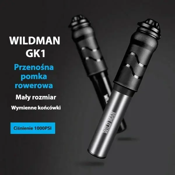 WILDMAN Pompka rowerowa ręczna GK1 aluminiowa czarna|black