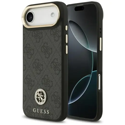 Guess 4G Strass Logo maciņš ar MagSafe atbalstu telefonam iPhone 17 Air melns