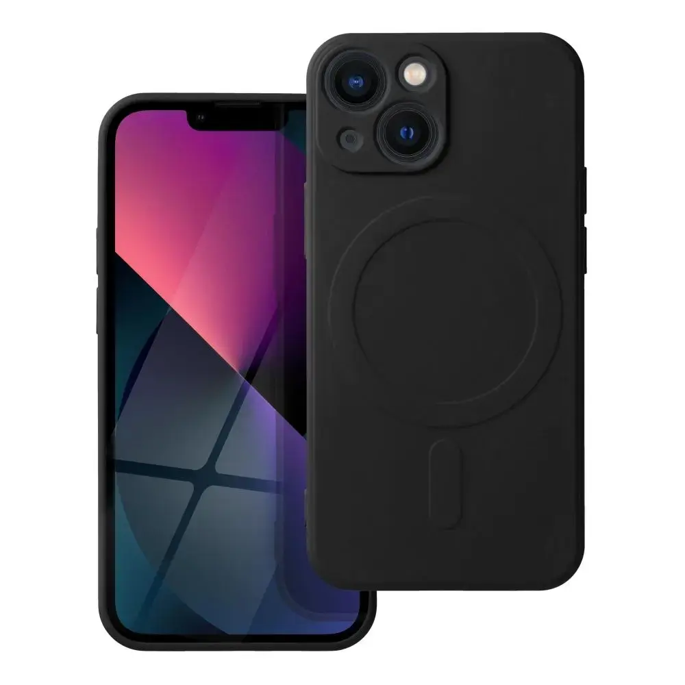 Silicone Mag Cover maciņš ar MagSafe atbalstu telefonam iPhone 13 Mini melns