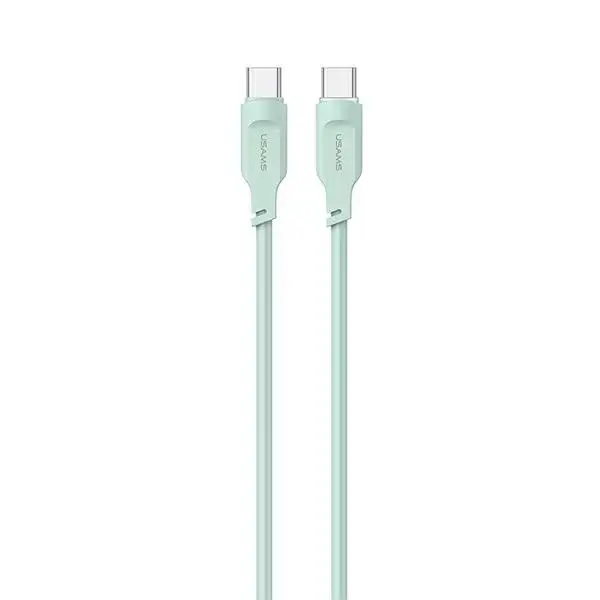 USAMS Lithe Series SJ567USB04 datu pārraides un uzlādes vads | USB-C uz USB-C | 100W | 1.2m | zaļš