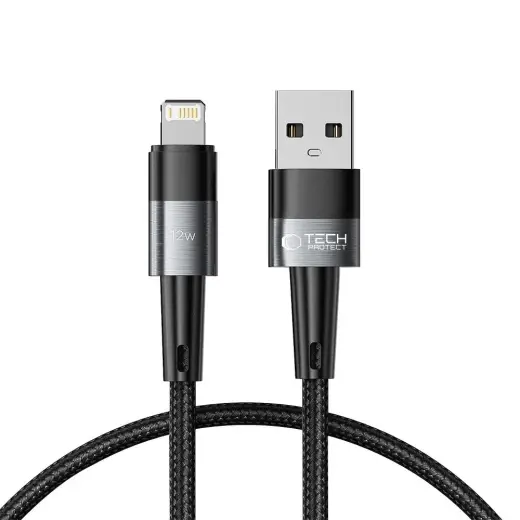 Tech-Protect UltraBoost data transfer and charging cable | USB-A to Lightning | 12W | 0.25m | gray