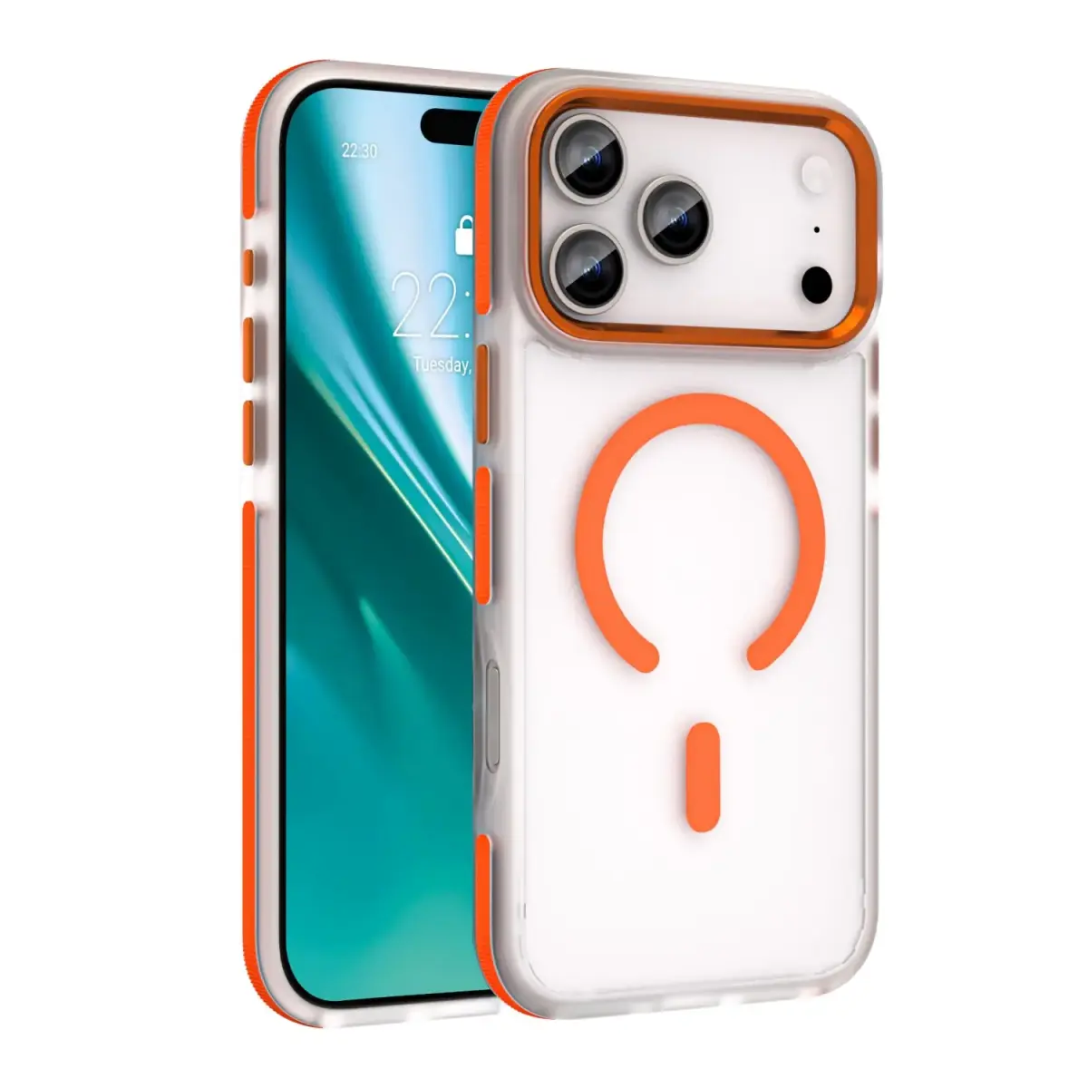 Etteri Icy Mag maciņš ar MagSafe atbalstu telefonam iPhone 15 oranžs