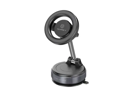 Techancy TI2348 magnetinis automobilinis telefono laikiklis su vakuuminiu prisiurbtuku, suderinamas su MagSafe, 360°, juodas