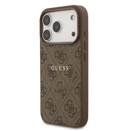Guess 4G Colored Ring maciņš ar MagSafe atbalstu telefonam iPhone 17 Pro brūns