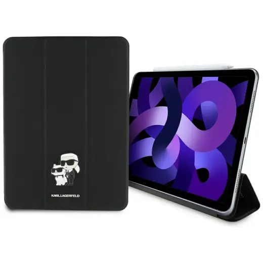 Karl Lagerfeld KLFC11RM24SAKCK iPad Air   11" 2024 Book Cover czarny|black Saffiano Magnetic Karl &Choupette