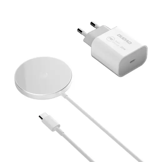 Dudao 15W wireless phone charger (MagSafe compatible) white