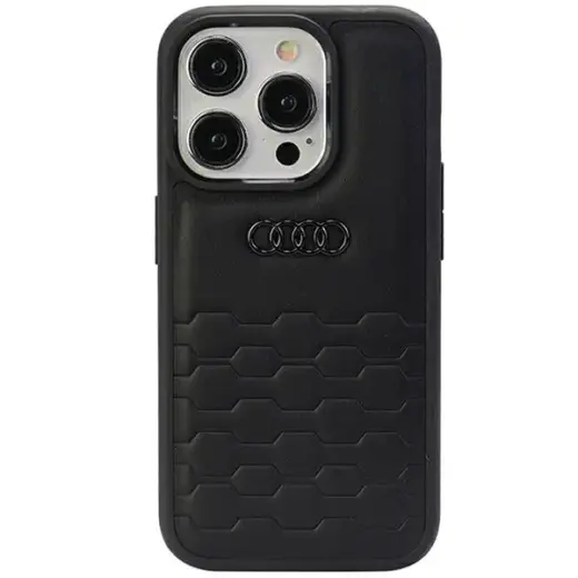 Audi GT Synthetic Leather iPhone 15 Pro Max 6.7" czarny|black hardcase AU-TPUPCIP15PM-GT|D2-BK