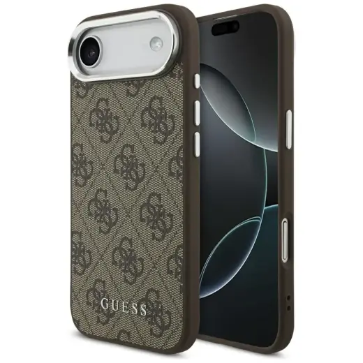 Guess 4G Classic Logo maciņš ar MagSafe atbalstu telefonam iPhone 17 Air brūns