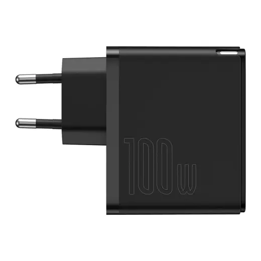 Baseus wall charger GaN2 PD 100W 1x USB-C black + USB-C - USB-C