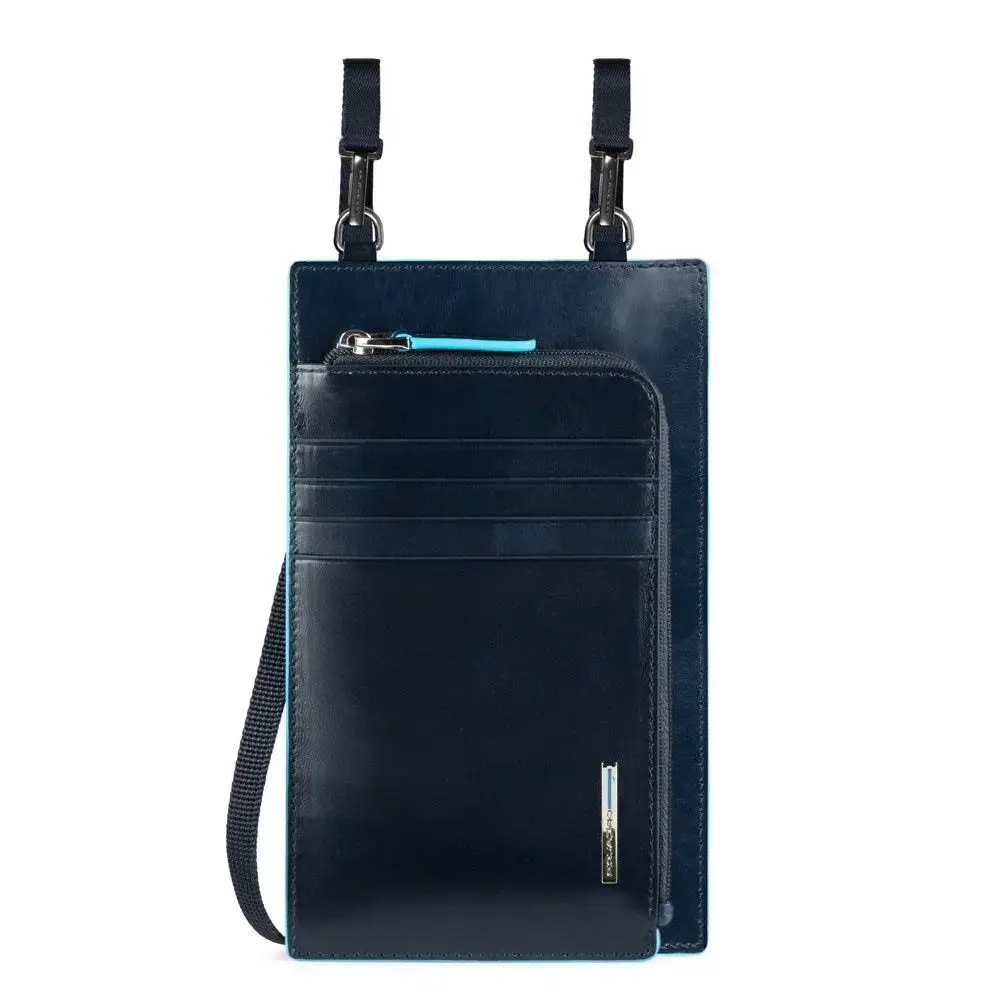 Piquadro, Tasche, Leather Crossbody Bag, Blue, 11.5 x 19 x 2 cm, For Men