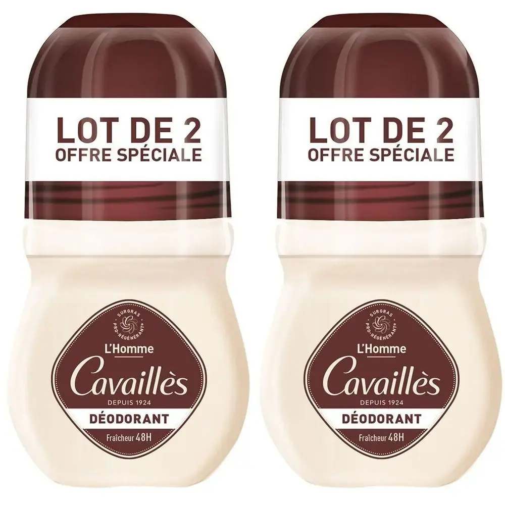 Set Duo, Roge Cavailles, L'Homme, 48h Protection, Deodorant Roll-On, For Men, 2 pcs, 50 ml