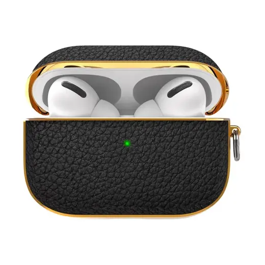 Kingxbar Leather Silicone Case For Apple Apple Airpods Pro Black