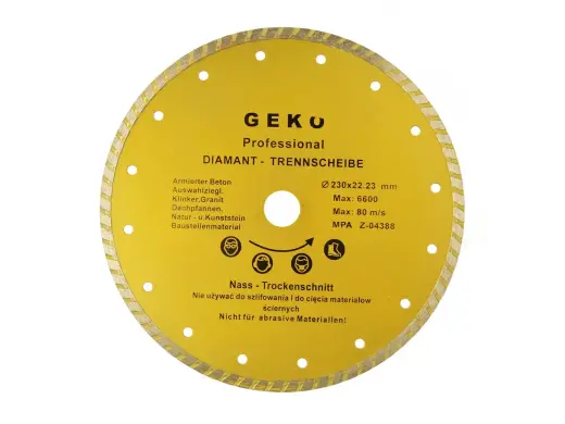Teemantlõikeketas pideva turbo servaga 230x22,2mm GEKO Profi