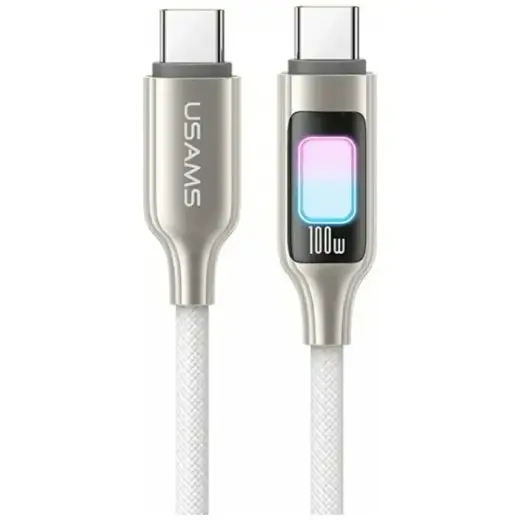 USAMS TC Series SJ750 data transfer and charging cable | USB-C to USB-C | 100W | 1.2m | gray