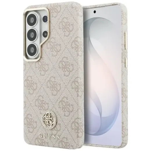 Guess 4G Rhinestone Round Logo чехол с поддержкой MagSafe для телефона Samsung Galaxy S26 Ultra (S948) розовый