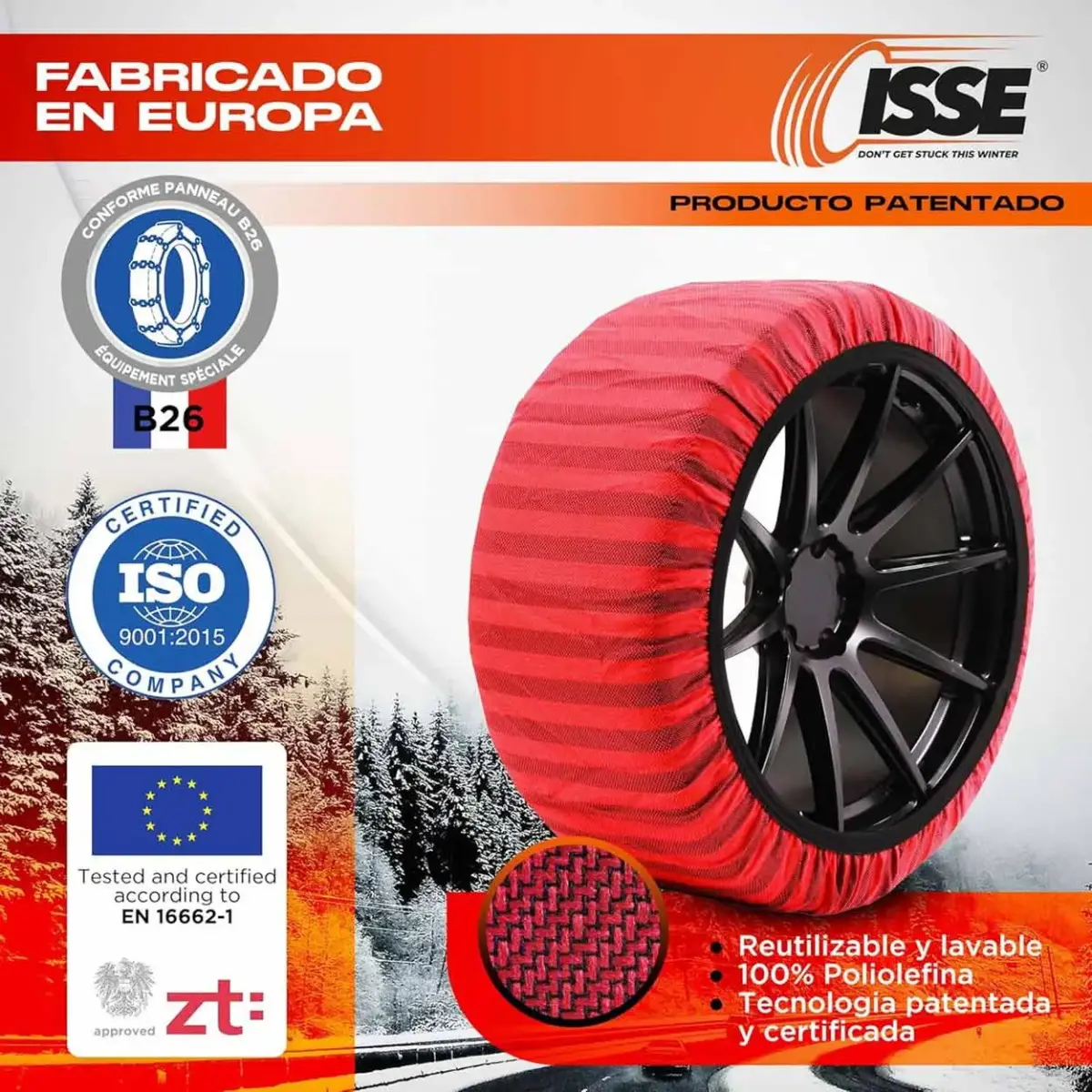 Textile snow chains Isse Classic 62 2pcs