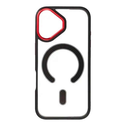 Color Edge Mag phone case with MagSafe support for iPhone 17 black red