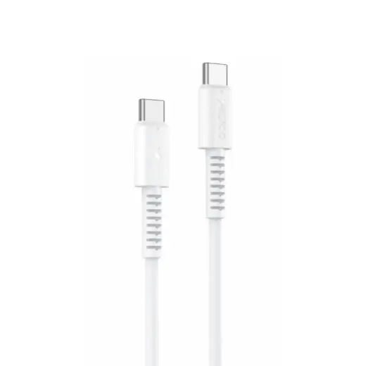 YESIDO CA154 andmeedastus- ja laadimiskaabel | USB-C kuni USB-C | PD | 60W | 1m | valge