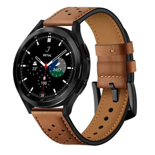 Tech-Protect Leather nutikella rihm Samsung Galaxy Watch 4/5/5 Pro/6/7/FE jaoks | nahkne | pruun
