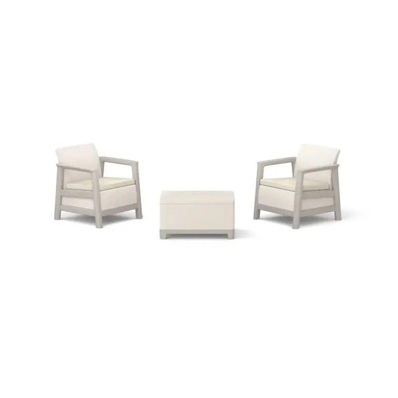Dārza mēbeļu komplekts Scandi Linea Balcony Set oļu pelēks/gaiši bēšs