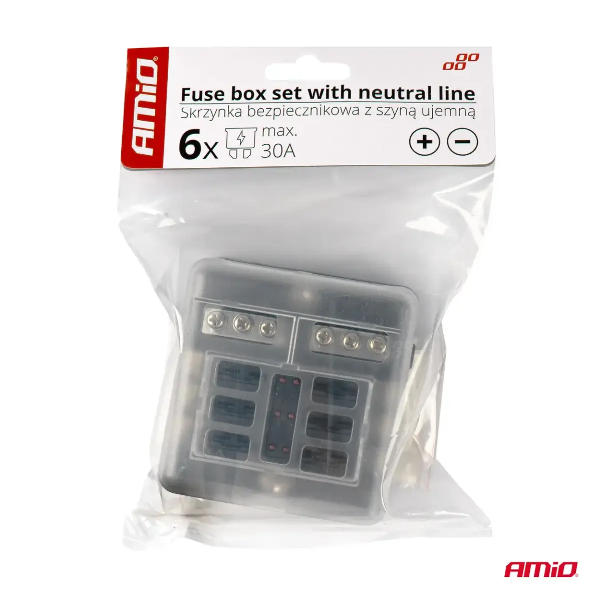 Fuse box set with neutral line 6 socktes