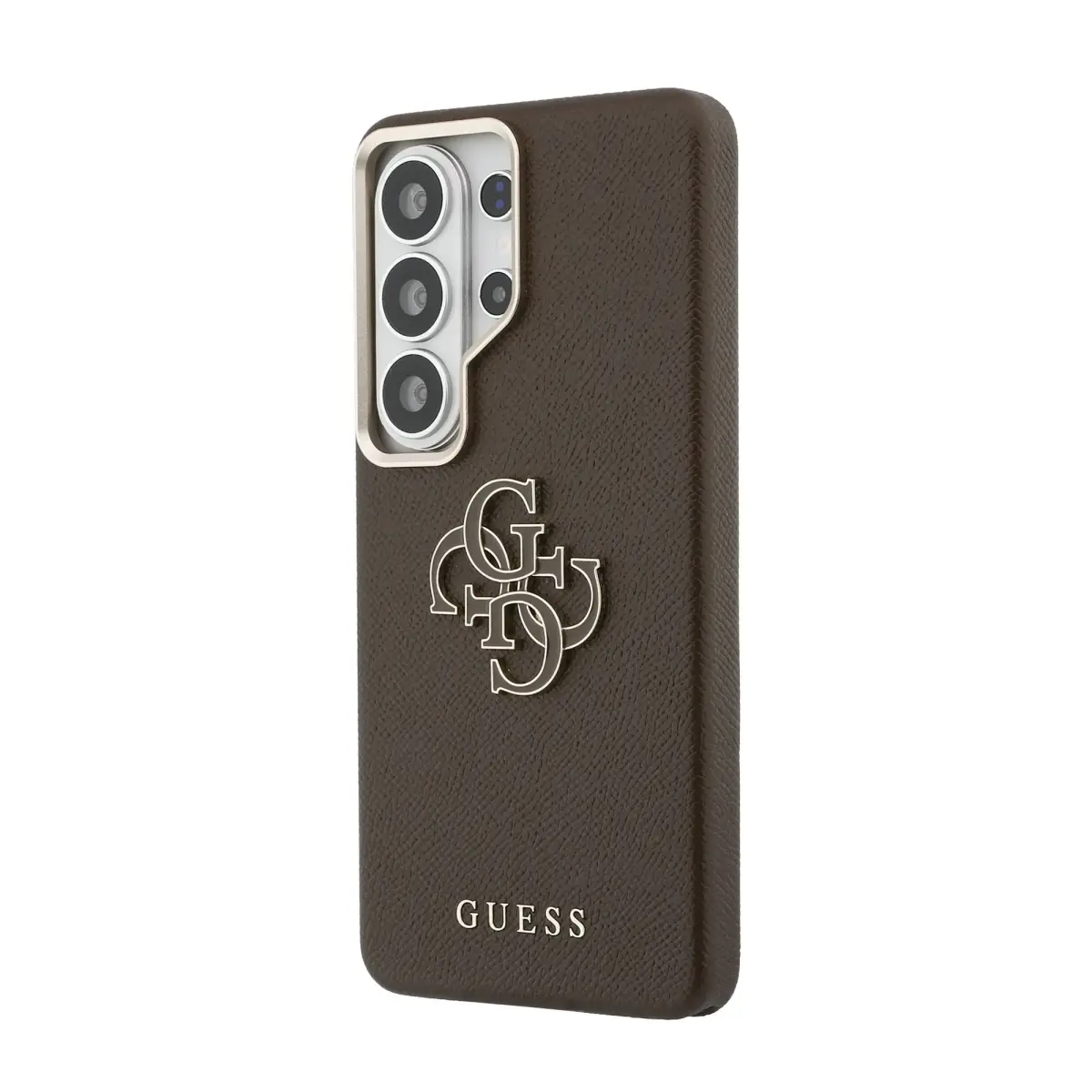 Guess PU 4G Resin Metal Logo maciņš telefonam Samsung Galaxy S26 Ultra (S948) brūns
