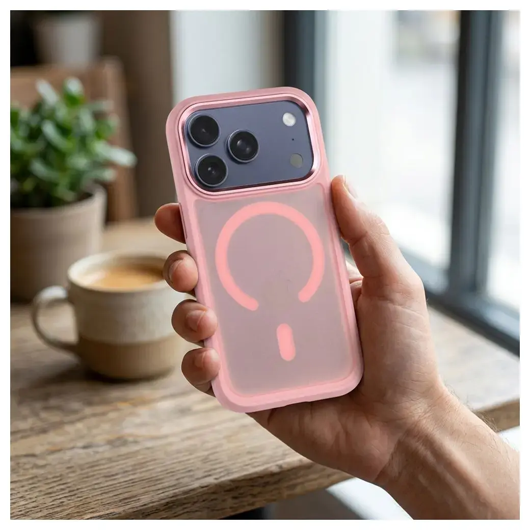 Forcell F-Protect Smoke Hybrid Premium phone case with MagSafe support for iPhone 17 Pro | iPhone 18 Pro pink